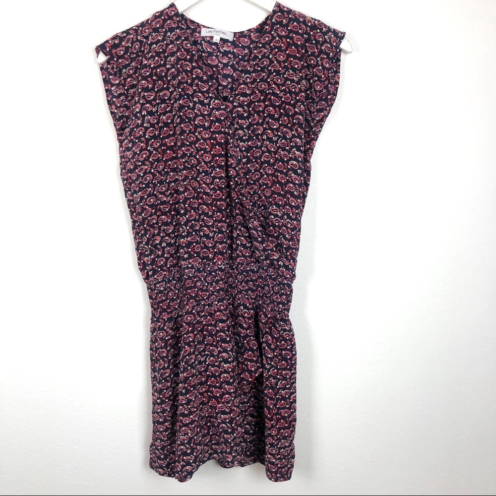 Les Petites... blue silk red paisley mini dress